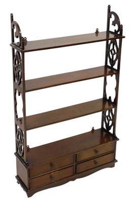Lot 700 - An late 20thC mahogany wall mounted bookcase,...