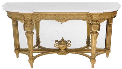 Lot 707 - A Victorian gilt wood and white marble topped...