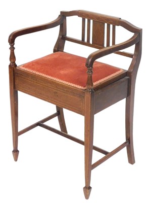 Lot 709 - An Edwardian mahogany and boxwood line inlaid...