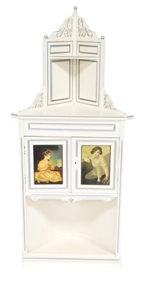 Lot 710 - A Victorian corner cupboard, later painted in...