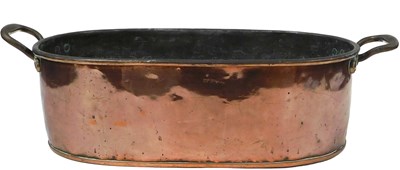 Lot 592A - A Victorian copper twin handled oval fish...