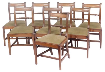 Lot 719 - A set of eight Regency mahogany bar back...