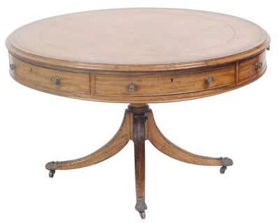 Lot 723 - A George III mahogany drum library table, with...