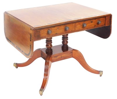 Lot 744 - A late Georgian mahogany and rosewood cross...