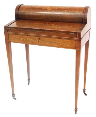 Lot 773 - An Edwardian mahogany inlaid lady's writing...