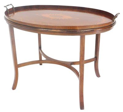 Lot 777 - An Edwardian mahogany tray top occasional...