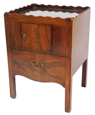 Lot 788 - A George III mahogany commode, with a cupboard...