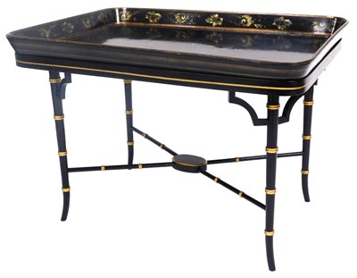Lot 790 - A Regency black lacquered butler's tray top...