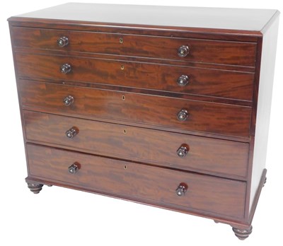Lot 791 - A Victorian mahogany secretaire chest, the two...