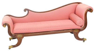 Lot 797 - A Regency mahogany chaise lounge, with a...