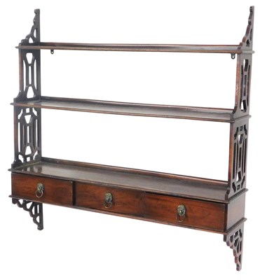Lot 815 - A Georgian style mahogany wall hanging...