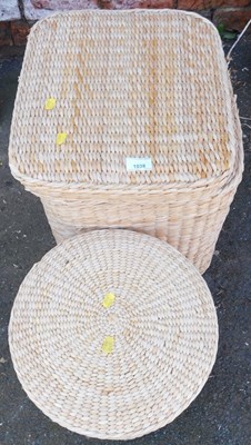 Lot 1038 - Two wicker laundry baskets.
