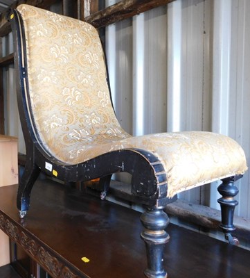 Lot 1075 - A Victorian ebonised parcel gilt chair.