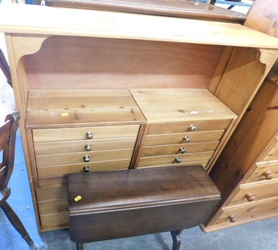 Lot 1127 - A 20thC pine cabinet, the top with a molded...