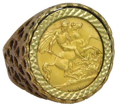 Lot 472 - A George V half gold sovereign, dated 1914, in...