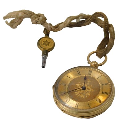 Lot 481 - A late 19thC gold plated lady's pocket watch,...