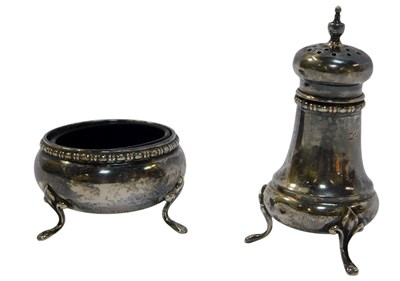 Lot 291 - A George V silver part cruet, comprising open...