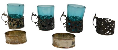 Lot 292 - A set of four George V demi tasse glasses,...