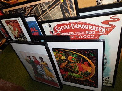 Lot 2285 - A group of reproduction USSR propoganda prints,...
