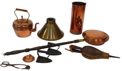 Lot 572 - A group of metal ware, including a Victorian...