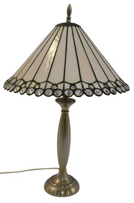 Lot 383 - A 20thC table lamp, the cylindrical tapering...