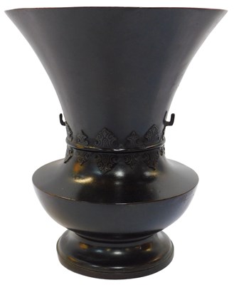 Lot 489 - A Japanese Meiji period bronze vase, of...