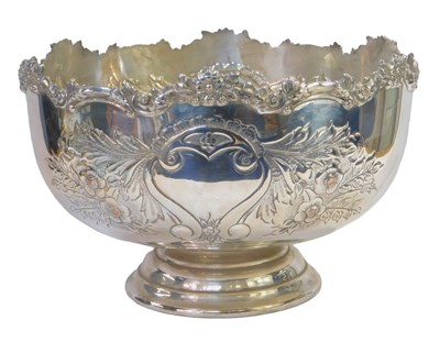 Lot 508 - A silver plated punch bowl, embossed...