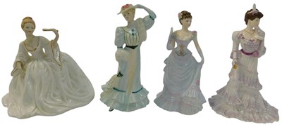 Lot 520 - Four Coalport porcelain figures, modelled as...