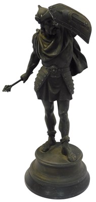 Lot 543 - A late 19thC spelter figure, modelled as...