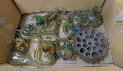 Lot 2080 - A Venetian style pale green glass light...