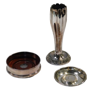 Lot 643 - An Edward VII silver dish, inset with a 1901...
