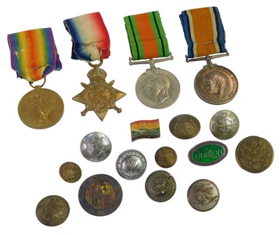 Lot 647 - A World War I medal group, named to Private L...