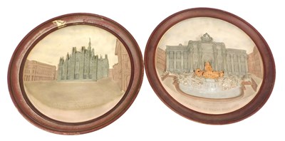 Lot 252a - A pair of late 19thC Musterschutz pottery wall...