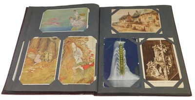 Lot 672 - An early 20thC postcard album, scenes to...