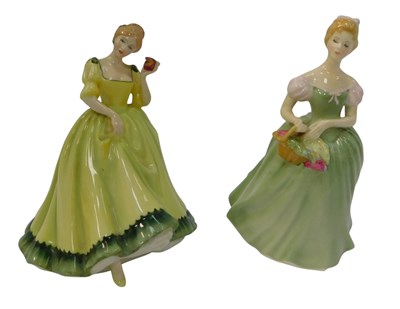 Lot 703 - Two Royal Doulton porcelain figures, modelled...