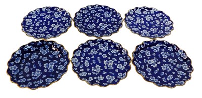 Lot 707 - A set of six Coalport porcelain dessert plates,...