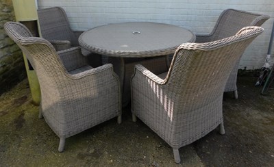 Lot 778 - A Bramblecrest woven rattan garden suite,...