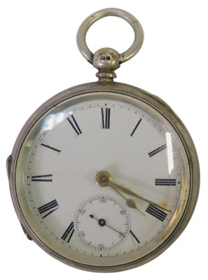 Lot 321 - A Victorian silver cased open pocket watch,...
