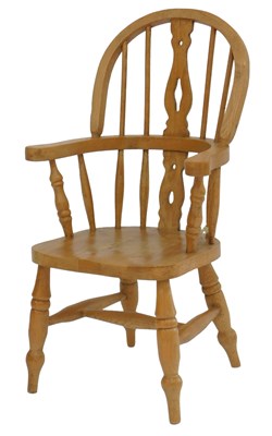 Lot 796 - An ash and elm child's Windsor armchair, with...