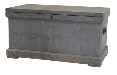 Lot 819 - A dark grey painted pine tool chest, on a...