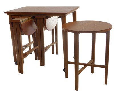 Lot 799 - A nest of five tables, comprising rectangular...