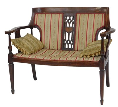 Lot 834 - An Edwardian mahogany and boxwood strung and...