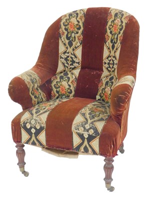 Lot 859 - A Victorian mahogany armchair, upholstered in...