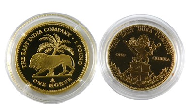 Lot 5 - East India Company Empire two gold coin set,...