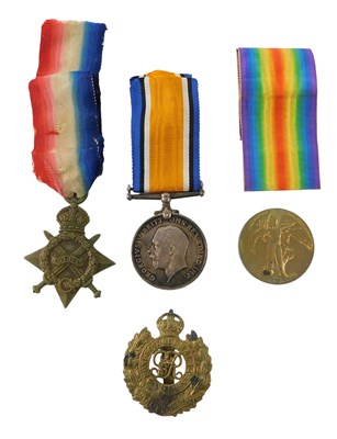 Lot 264 - A trio of World War I medals, consisting of...