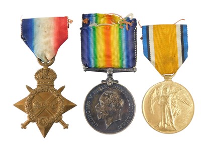 Lot 292 - A First World War trio of medals, consisting...