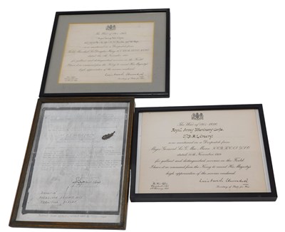 Lot 335 - A framed citation, commemorating the fact that...
