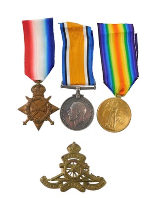 Lot 256 - A WWI trio of medals, consisting of the...