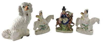 Lot 110 - A 19thC Staffordshire flatback figure, of a...