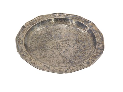 Lot 226 - A silver plated arms dish, engraved to the...